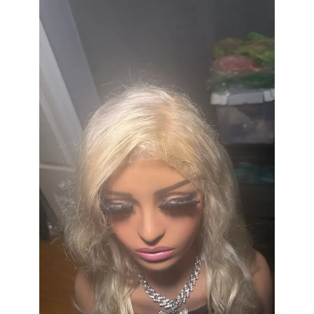 Human Hair Blonde Lace Front Wig – Wavy Blonde Wig